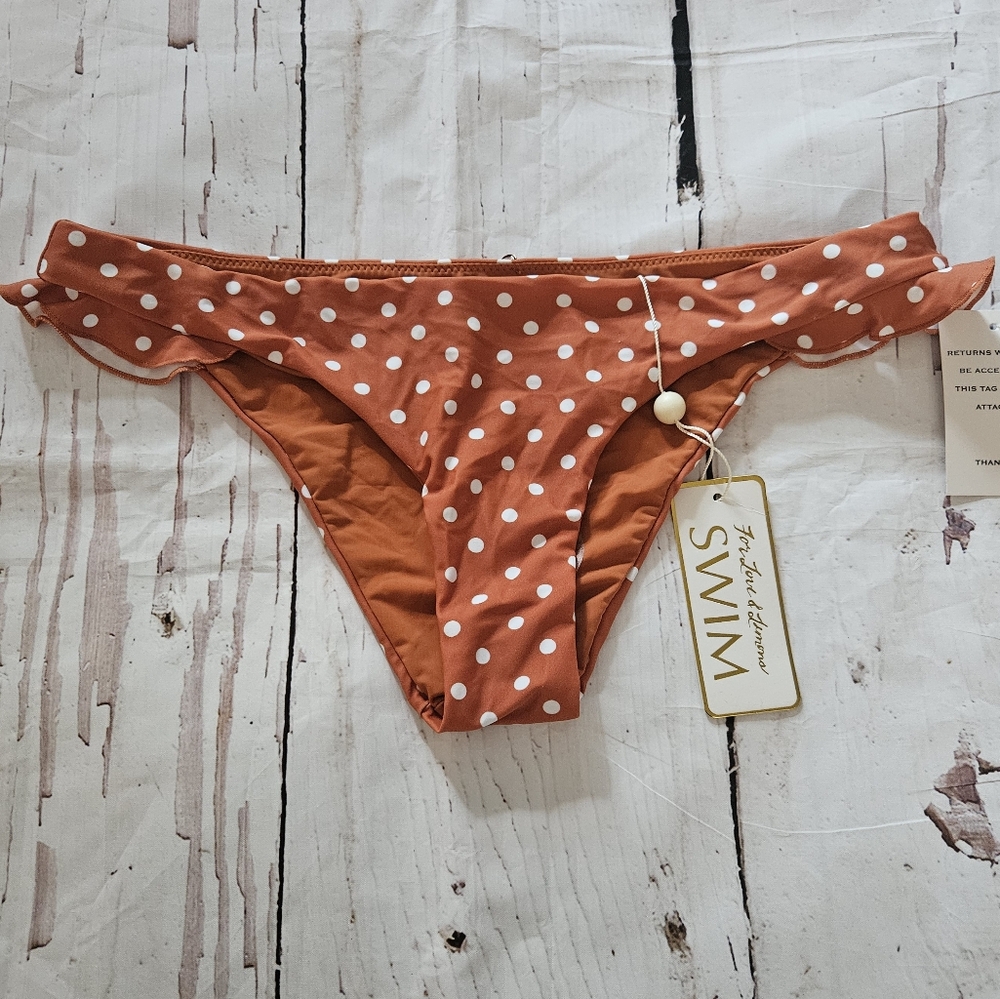 NWTS For Love & Lemons Swim Orange Polkadot Bikini Bottoms